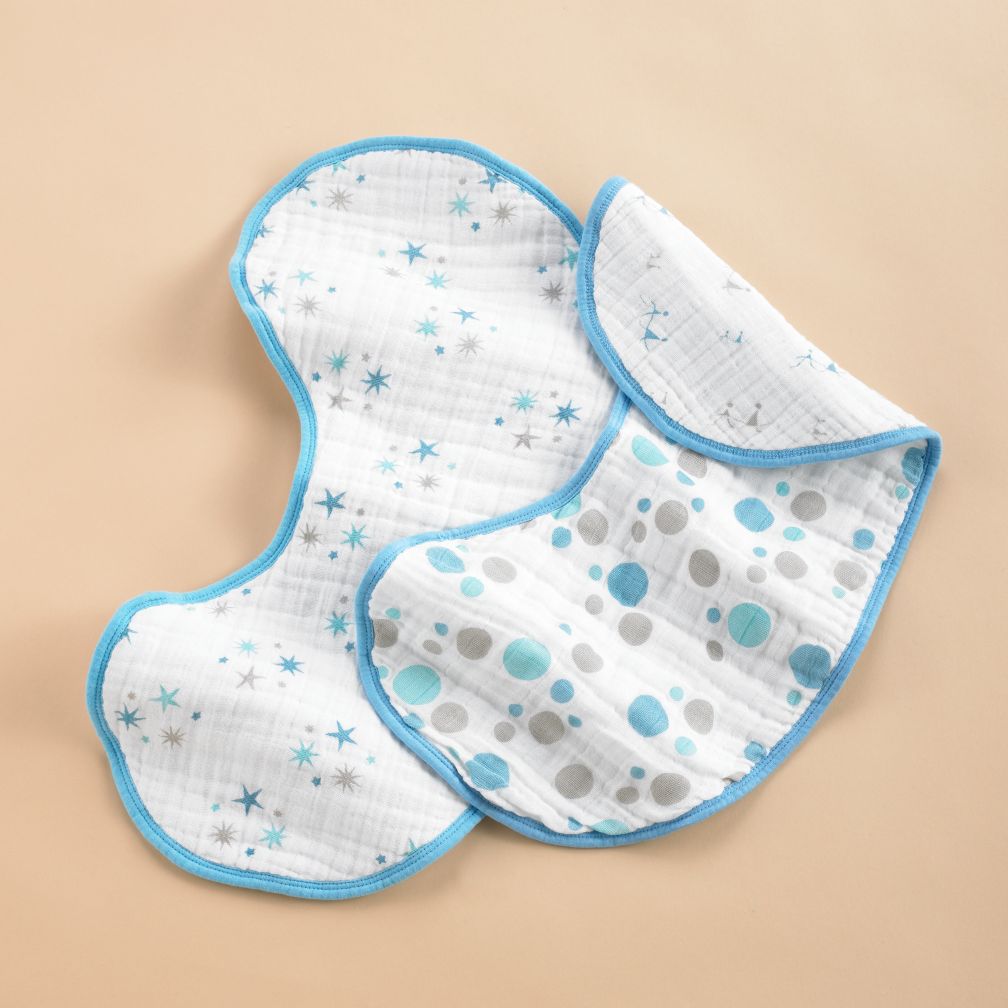 Blue Dot Burpy Bib Set